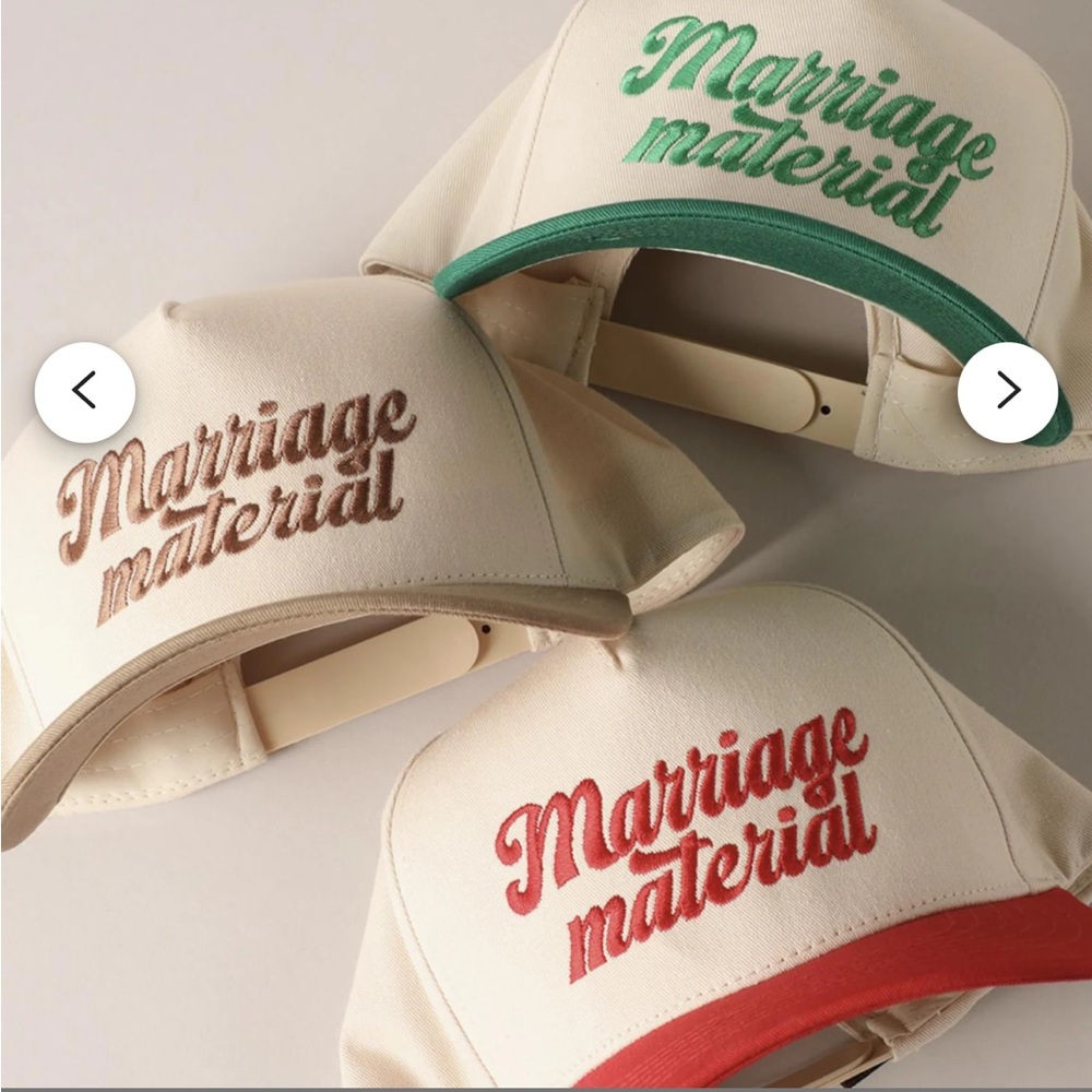 NEVER WORN Green “Marriage Material” trucker hat